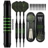 BAOZOON Plastic Tip Darts Set - Soft Tip Darts for Electronic Dart Board - Aluminum Shafts with O'rings, Extra Dart Wing + Dart Shaft + Dart Barrel + Spare Rod,Green view 1