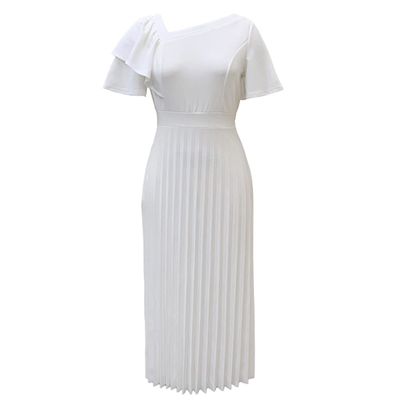 Ez-sofei Women's Short Sleeve Vintage 1940s Cocktail Dresses White