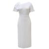 Ez-sofei Women's Short Sleeve Vintage 1940s Cocktail Dresses White view 1