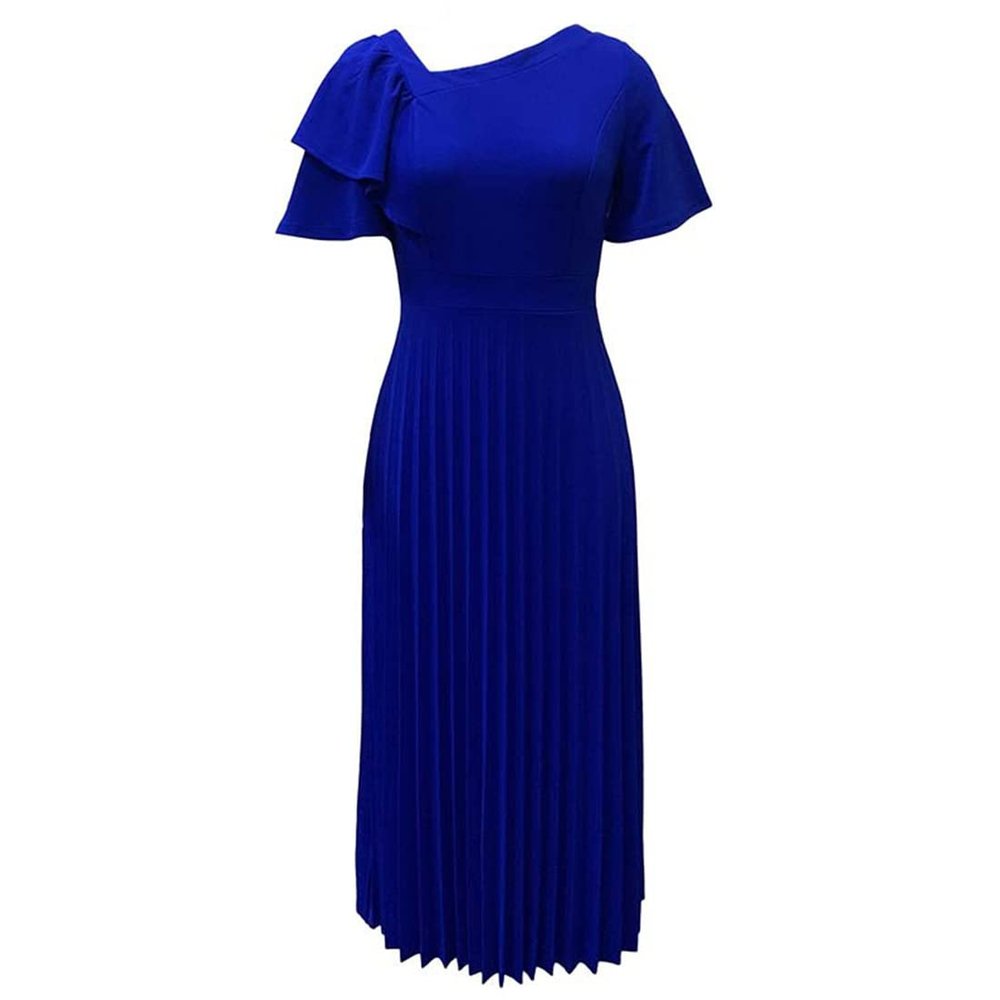 Ez-sofei Women's Short Sleeve Vintage 1940s Cocktail Dresses Blue