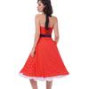 1950s Vintage Evening Dress Party Dresses Women Cocktail Bridesmaid Halter Neck Cocktail Dress, Women 1950's Vintage Polka Dots Maid Retro Attire Pin Up Dresses D#Red XL view 3