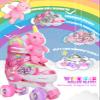 Unicorn Doll Kids Toddler Roller Skates for Girls,WESKIFAN Quad Skating Shoes with Shiny Light up Wheels&Adjustable Sizes Beginners rollerskates for Birthday Xmas Gifts,Patines para Nias Nios view 2