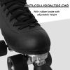 Roller Skates for Women with PU Leather High-top Double Row Rollerskates, Unisex-Adult Indoor Outdoor Black Derby Skate Men Size 8 with Adjustable Fast Braking for Beginner view 3