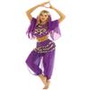 Sywiyi Women's 4Pcs Belly Dance Outfit Halloween Bollywood India Princess Cosplay Fancy Dress Up Costume Purple One Size view 1