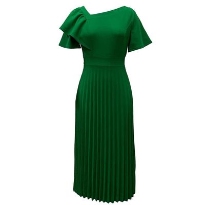 Ez-sofei Women's Short Sleeve Vintage 1940s Cocktail Dresses Green
