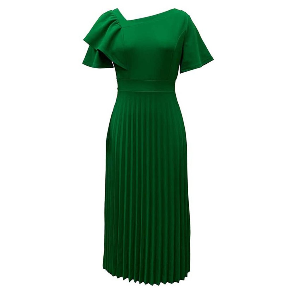 Ez-sofei Women's Short Sleeve Vintage 1940s Cocktail Dresses Green