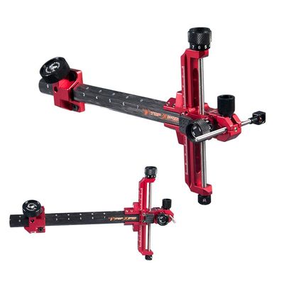 Archery Carbon Bar Recurve Bow Sight Adjustable 9 Inch T Shape Archery Shooting Target Sight for Left and Right Hand Professional Competition Recurve Bow Shooting (Right Hand, Red)