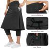 Women Knee Length Skirts with Leggings,Skirted Leggings Skorts Capris for Women Long Skorts Skirts Zipper Pockets(Black Charcoal 2XL) view 4