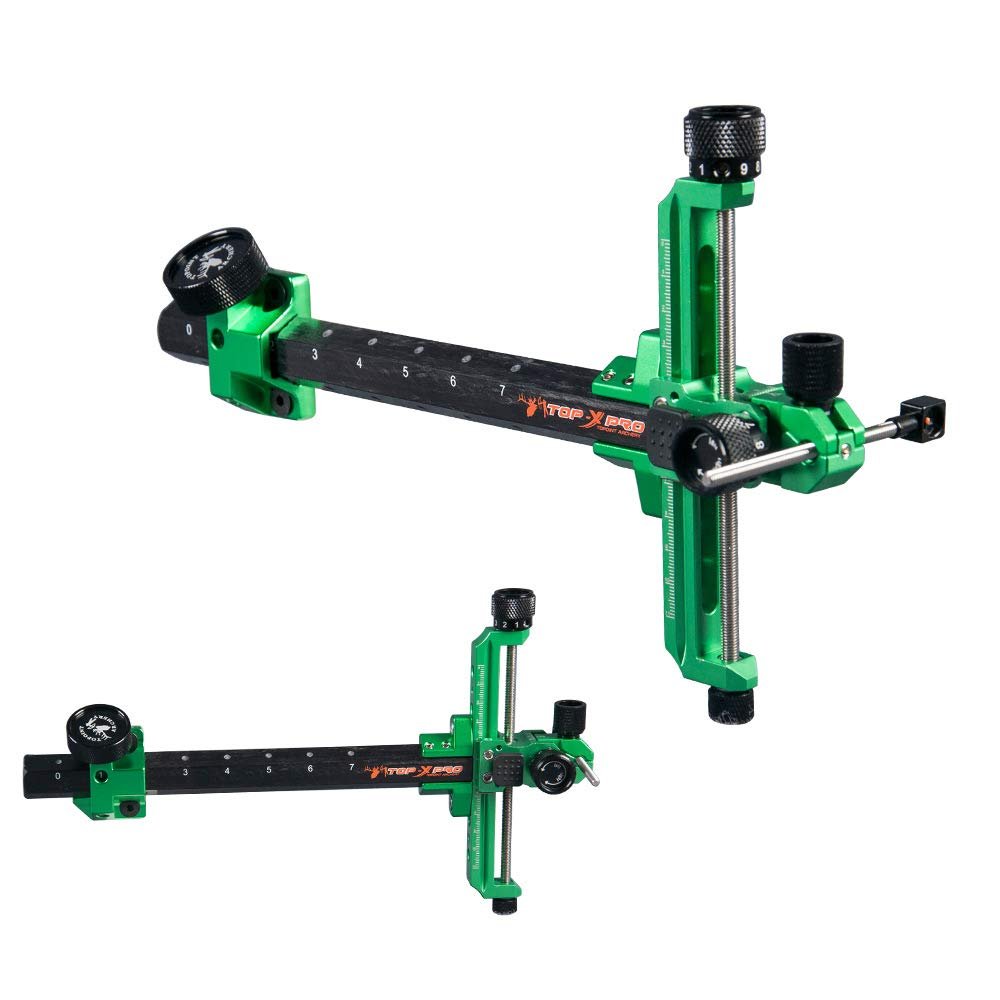Archery Carbon Bar Recurve Bow Sight Adjustable 9 Inch T Shape Archery Shooting Target Sight for Left and Right Hand Professional Competition Recurve Bow Shooting (Right Hand, Green)