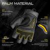 ZUNE LOTOO Fingerless Tactical Gloves for Men, Half Finger Motorcycle Gloves with Impact Protection, Black Palm Padded Safety Work Gloves for Paintball Airsoft Range Tac Female Women(Medium) view 4