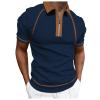 Mens Short Sleeve Polo Shirts Big and Tall Muscle T-Shirts Zip Up V Neck Graphic Printed Tees Casual Summer Tops view 1
