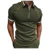 Mens Short Sleeve Polo Shirts Big and Tall Muscle T-Shirts Zip Up V Neck Graphic Printed Tees Casual Summer Tops view 1