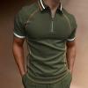 Mens Short Sleeve Polo Shirts Big and Tall Muscle T-Shirts Zip Up V Neck Graphic Printed Tees Casual Summer Tops view 2