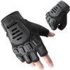 ZUNE LOTOO Fingerless Tactical Gloves for Men, Half Finger Motorcycle Gloves with Impact Protection, Black Palm Padded Safety Work Gloves for Paintball Airsoft Range Tac Female Women(Large) view 1