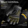 ZUNE LOTOO Fingerless Tactical Gloves for Men, Half Finger Motorcycle Gloves with Impact Protection, Black Palm Padded Safety Work Gloves for Paintball Airsoft Range Tac Female Women(X-Large) view 4