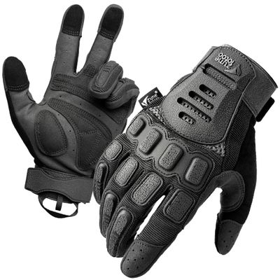 ZUNE LOTOO Tactical Gloves for Men, Touchscreen Motorcycle Gloves with Finger Impact Protection, Black Palm Padded Safety Work Gloves for Paintball Airsoft Range Tac Female Women(XLarge)