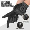ZUNE LOTOO Tactical Gloves for Men, Touchscreen Motorcycle Gloves with Finger Impact Protection, Black Palm Padded Safety Work Gloves for Paintball Airsoft Range Tac Female Women(XLarge) view 3