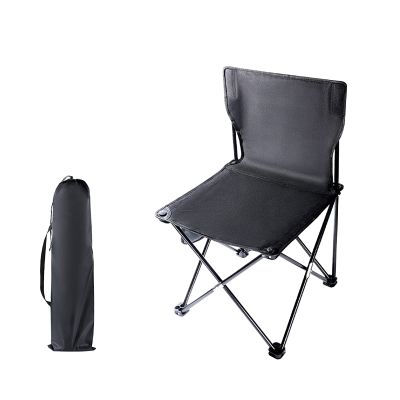 XLHWJCP Folding Camping Chair with Storage Pocket Portable Camp Chairs Outdoor Thicken Oxford Cloth Heavy Duty Support 450 Lbs Beach Chairs for Camp Lawn Hiking Fishing Sports (Black,14x14x22in)