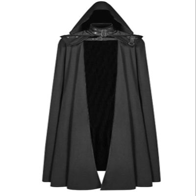 Honeystore Unisex Tunic Robe Cloak Knight Gothic Masquerade Cosplay Costume Cape SWD2022031101-Black 2XL