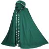 Honeystore Unisex Medieval Renaissance Cloak Long Cosplay Halloween Hooded Cape Green 4XL/5XL view 1
