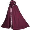 Honeystore Unisex Medieval Renaissance Cloak Long Cosplay Halloween Hooded Cape Red L/XL view 1