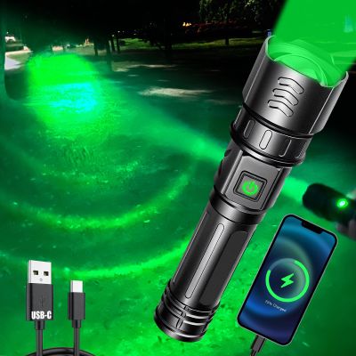 VASTFIRE USB-C Rechargeable Green Flashlight Zoomable 1000 Yard Pressure Switch Scope Rail Mount Hogs Predators Night Hunting (30)