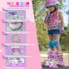 Unicorn Doll Kids Toddler Roller Skates for Girls,WESKIFAN Quad Skating Shoes with Shiny Light up Wheels&Adjustable Sizes Beginners rollerskates for Birthday Xmas Gifts,Patines para Nias Nios view 3
