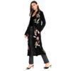 Johnny was Meriah Velvet Duster Coat Long Sleeve Floral Embroidery Black Top New view 3