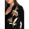 Johnny was Meriah Velvet Duster Coat Long Sleeve Floral Embroidery Black Top New view 4