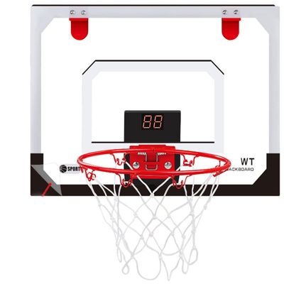 Mini Basketball Hoop Indoor for Kids and Adults with Electronic Scoreboard, Basketball Hoop Outdoor Wall Mount for Home and Office Door & Wall with 1 Balls and Complete Accessories