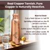Craft Trade 100% Pure Copper Water Bottle 34 Oz, Ayurveda inspired Copper Bottle for Drinking, Unique Handcrafted Floral Design with Jute Carry Case  Boosts Immunity & Digestion, Leak-Proof, BPA-Free view 3