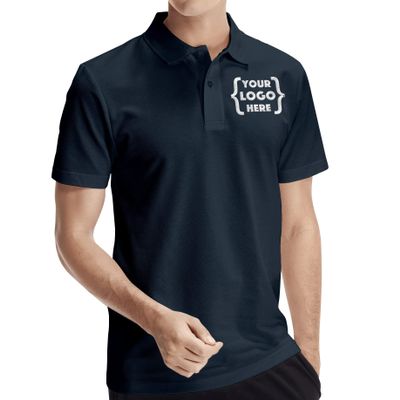 Xiovio Customize Custom Men's Polo Shirts Golf Jersey Tees | FrontBack Embroidery Personalized with Logo | Navy M