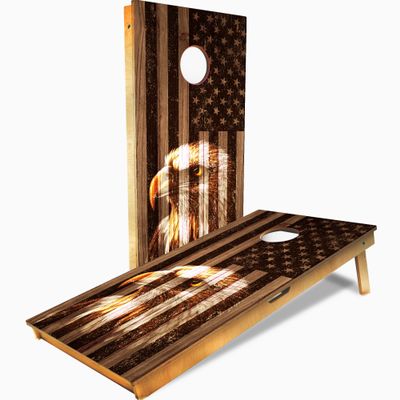 PRO Cornhole Boards, Impact Brace & Handle Cornhole Boards- 10+ Designs Cornhole Set - Handemade in USA, Tournament 2x4 Regulation Premium Baltic Birch Boards for Bean Bag toss, and Tournaments