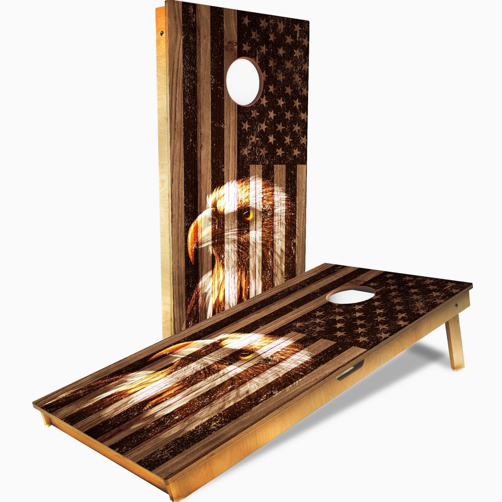PRO Cornhole Boards, Impact Brace & Handle Cornhole Boards- 10+ Designs Cornhole Set - Handemade in USA, Tournament 2x4 Regulation Premium Baltic Birch Boards for Bean Bag toss, and Tournaments