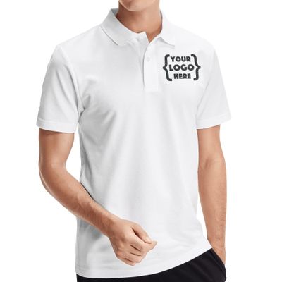 Xiovio Customize Custom Men's Polo Shirts Golf Jersey Tees | FrontBack Embroidery Personalized with Logo | White M