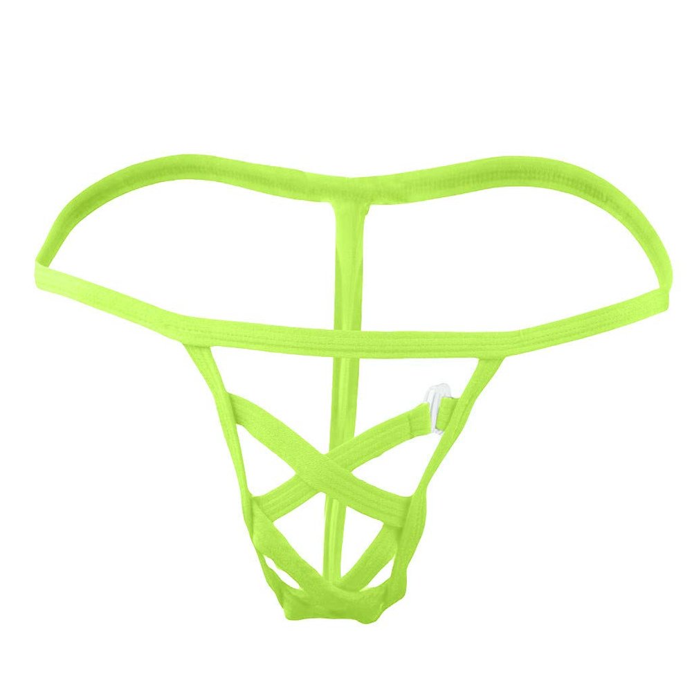 Bikini Panties Micro G-Strings Waist Men'sLow Briefs Male Ice Sexy Silk Mens Sexy Maid Costume Red (Green, One Size)