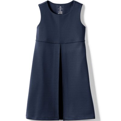 Lands' End Girls Ponte Pleat Jumper Top of Knee 16 Classic Navy