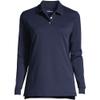 Lands' End Kids Long Sleeve Interlock Polo Shirt X-Small Classic Navy view 3