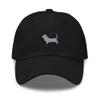 Basset Hound hat, Embroidered Unisex dad hat, Basset Hound Gifts, Basset Hound hat for Men and Women. Black view 1