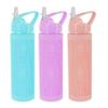 1 Sports Water Bottle Biking Wide Mouth Double Wall Flip Straw 700mL Travel Gym