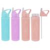 1 Sports Water Bottle Biking Wide Mouth Double Wall Flip Straw 700mL Travel Gym view 2