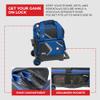 BSI Dash Single Roller Bowling Bag with Smooth Rolling Wheels, Padded Ball Compartment, Retractable Locking Handle, & Shoe Pocket, Black/Blue/Gray view 3