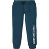 Calvin Klein Boys' Pull-On Fleece Jogger Sweatpants, Drawstring Closure, Vertical Logo Deep Cyan FC17, 5 view 1