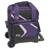 BSI Dash Single Roller Bowling Bag with Smooth Rolling Wheels, Padded Ball Compartment, Retractable Locking Handle, & Shoe Pocket, Black/Purple/White view 1