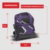 BSI Dash Single Roller Bowling Bag with Smooth Rolling Wheels, Padded Ball Compartment, Retractable Locking Handle, & Shoe Pocket, Black/Purple/White view 4