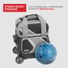 BSI Dash Single Roller Bowling Bag with Smooth Rolling Wheels, Padded Ball Compartment, Retractable Locking Handle, & Shoe Pocket, Black/Gray/White view 2