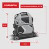 BSI Dash Single Roller Bowling Bag with Smooth Rolling Wheels, Padded Ball Compartment, Retractable Locking Handle, & Shoe Pocket, Black/Gray/White view 4