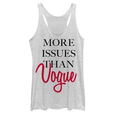 Fifth Sun Chin Up Just More Women's Racerback Tank Top, White Heather, Small