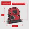 BSI Dash Single Roller Bowling Bag with Smooth Rolling Wheels, Padded Ball Compartment, Retractable Locking Handle, & Shoe Pocket, Black/Red/Gray view 4