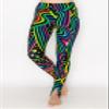 Women's High Waisted Yoga Leggings - Buttery Soft Comfortable Stretch Front Split Hem Workout Casual Pants with Pockets Print X-Large view 3